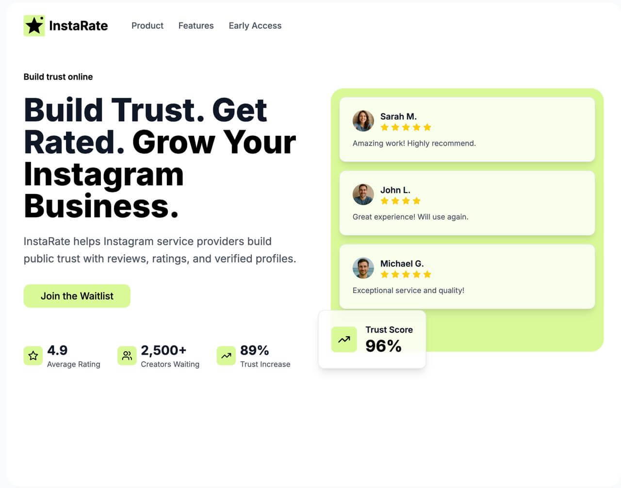 Xây dựng niềm tin. Nhận đánh giá. Phát triển doanh nghiệp Instagram của bạn.